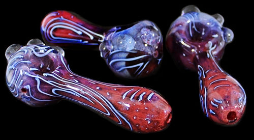 4ct 5" Frit Color Spiral Art Marble Hand Pipe