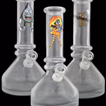 8" Frosted Soft Glass Decal Water Pipe