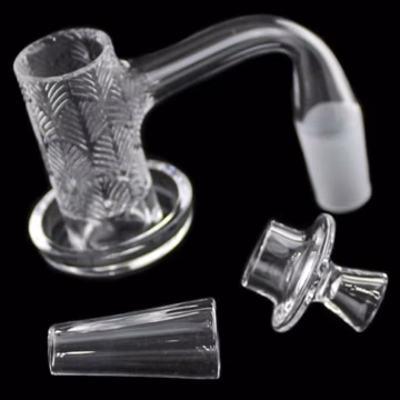 Fully Welded Etched Faceted Banger with Cone and Carb Cap