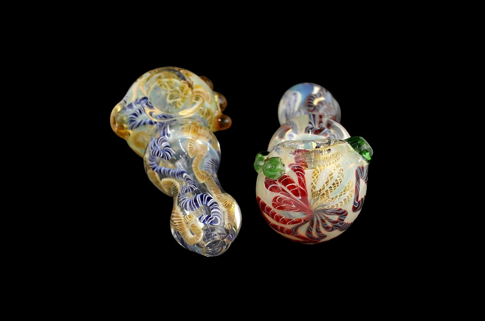 4ct 4" Fuming Roped Marble Bubble Spoon