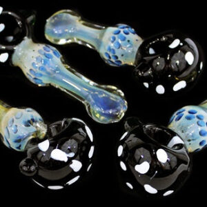 4ct 5" Fuming Art Black Top Hand Pipe