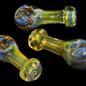 4ct 4" Heavy Fuming Frit Head Stand Spoon Hand Pipe