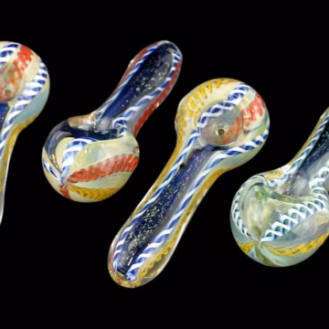 10ct 3" Fuming Rope Dichroic Spoon Hand Pipe