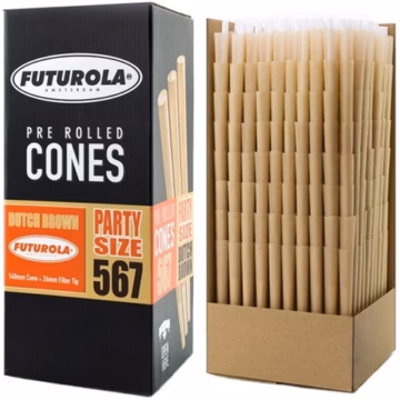 Futurola Bulk Pre-Roll Cones - Party Size 567pk - Brown