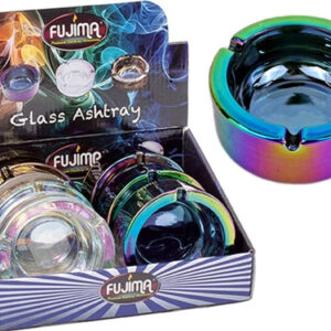 Anodized Finish Glass Round Ashtray 6pk