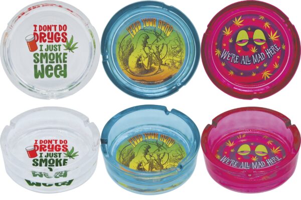 Glass Ashtray - Saying Designs 6pk - Image 3