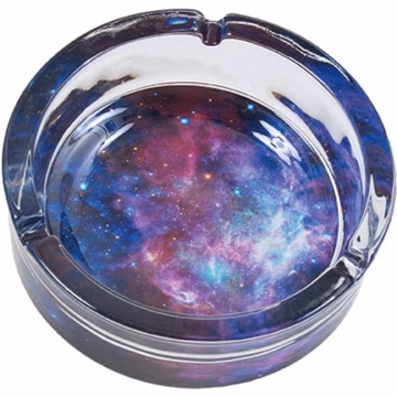 Galaxy Design - Large Glass Ashtray - 2pk