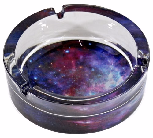 Galaxy Design - Large Glass Ashtray - 2pk
