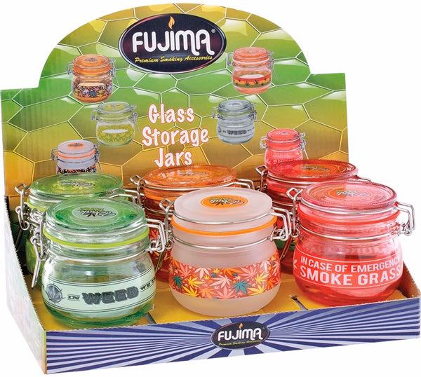 150ml Glass Storage Jar with Clasp 6pk