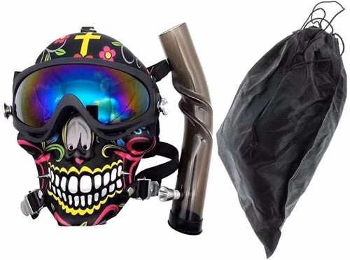 Skull Gas Mask with Acrylic Water Pipe