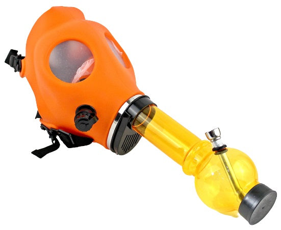 Gas Mask Acrylic Water Pipe With Box - Orange