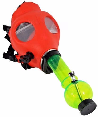 Gas Mask Acrylic Water Pipe - Red