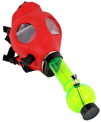 Gas Mask Acrylic Water Pipe - Red