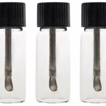 10ct Glass Bottle Metal Spoon Snuff Bullet