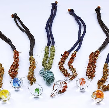 10ct Glass Peanut Hemp Necklace Assortment