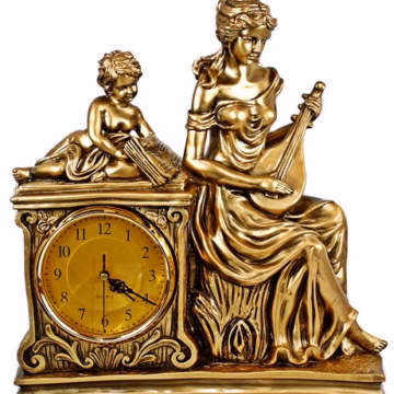 Gold Clock - A Lady Plays Mandolin