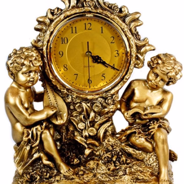 Gold Clock - Two Boys Reading Books