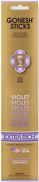 12ct Gonesh Extra Rich Stick - Violet Incense