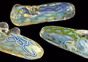 4ct 4" Cursive Art Fuming Goolie Hand Pipe