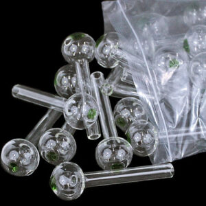 40ct 4" 12mm Green Dot Glass Oil Burner