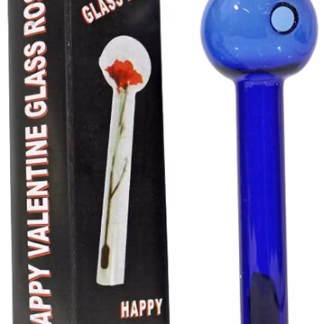 24ct Happy Valentine Glass Rose - Blue
