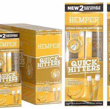 Hemper Quick Hitters - Multi-Use Disposable One Hitters 20pk - Banana
