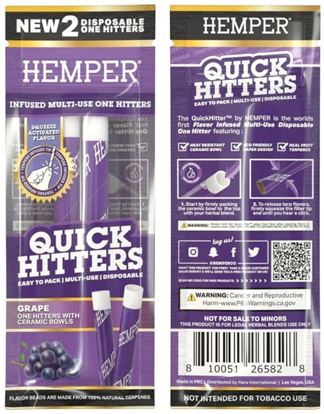 Hemper Quick Hitters - Multi-Use Disposable One Hitters 20pk - Grape - Image 2