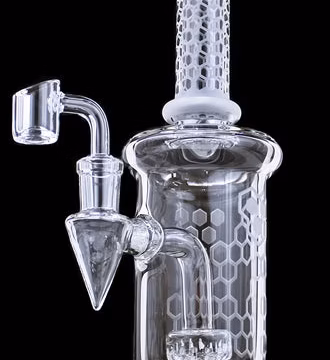 9" 60mm Hex Etched Capsule Hanger Banger Oil Rig Water Pipe