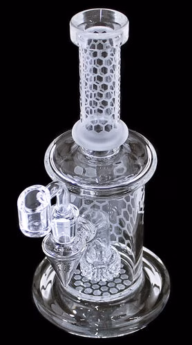 9" 60mm Hex Etched Capsule Hanger Banger Oil Rig Water Pipe