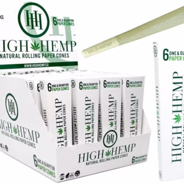 High Hemp 1 1-4 Natural Rolling Paper Cones 32pk