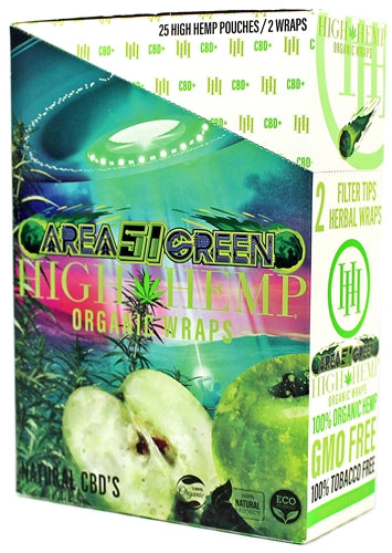 High Hemp Organic Wraps - Area 51 Green Apple