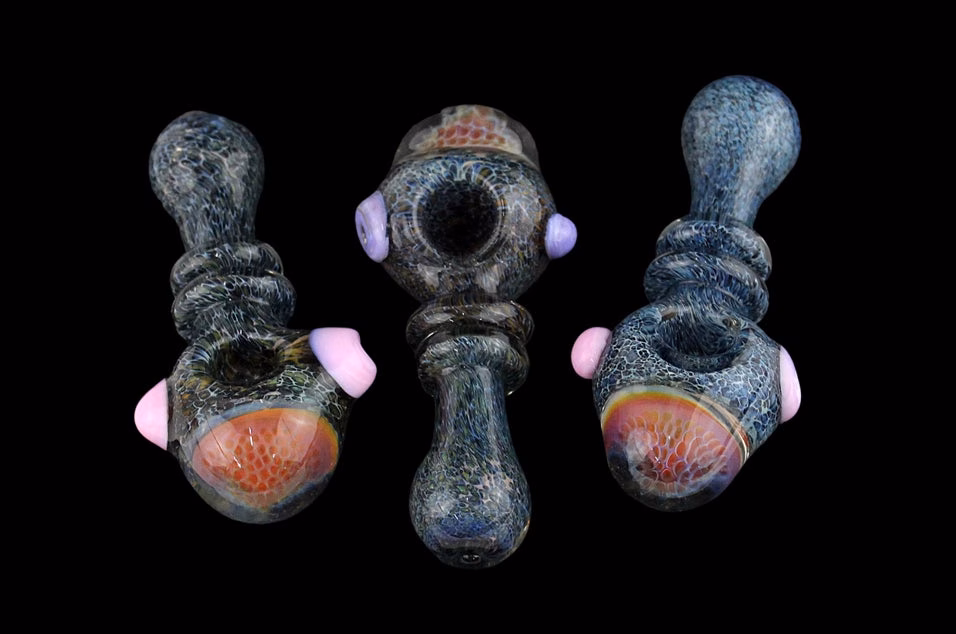 2ct 4" Honeycomb Head Sandy Frit Hand Pipe