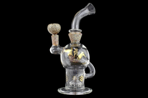 8" Stratus Glass Honeycomb Heart Recycler Water Pipe