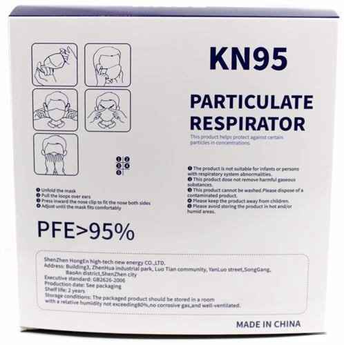 10ct HONGEN KN95 Protective Face Mask - Image 3