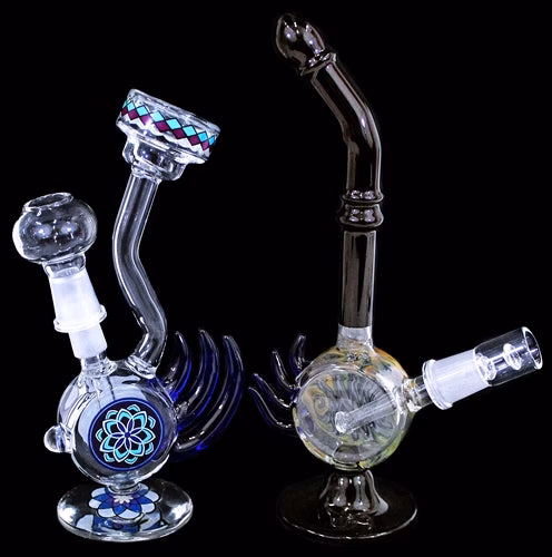 2ct 7" Horn Disc Long Neck 14mm Oil Rig Assortment