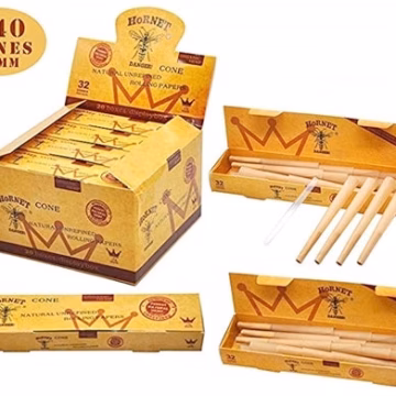 Hornet Natural Hemp Cones - 1 1-4 32-Cones x 20pk