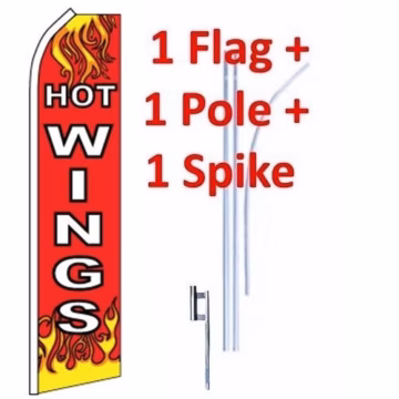 15' Hot Wings Windless Business Bow Swooper Feather Flag Kit