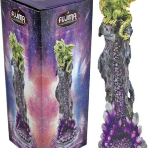 Upright Dragon Polystone Crystal Tower Incense Burner