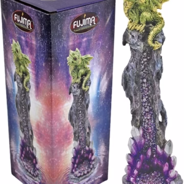 Upright Dragon Polystone Crystal Tower Incense Burner