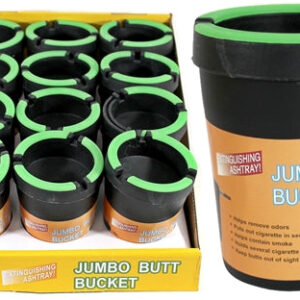 Butt Bucket Cup Holder Ashtray - Black with Glow In The Dark 12pk