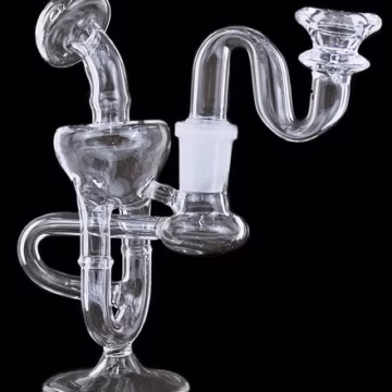 5" Karash Double Loop Recycler Water Pipe With Sherlock Bowl