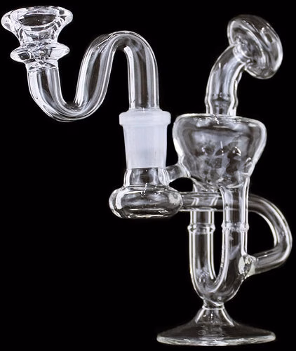 5" Karash Double Loop Recycler Water Pipe With Sherlock Bowl
