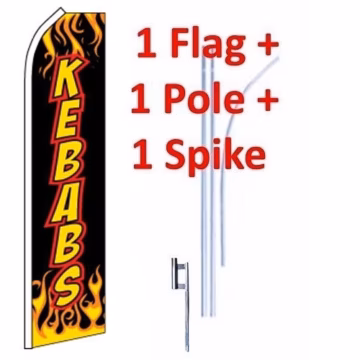 15' Kebabs Windless Business Bow Swooper Feather Flag Kit