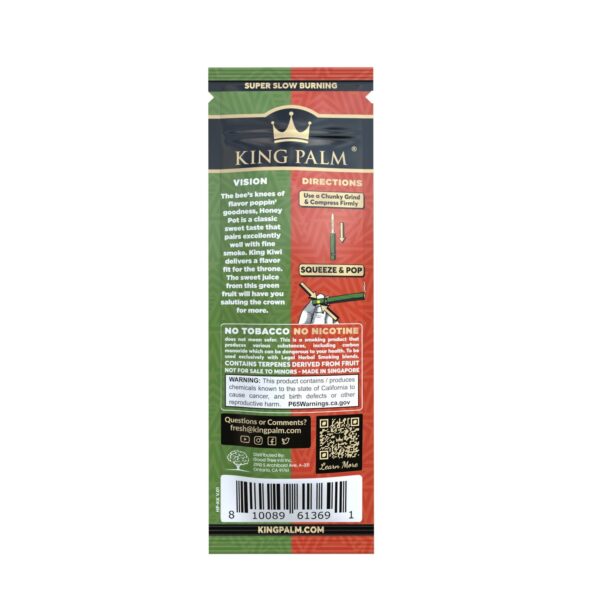 King Palm Dual Honey Pot King Kiwi - 2x20pk - King Size Rolls - Image 3