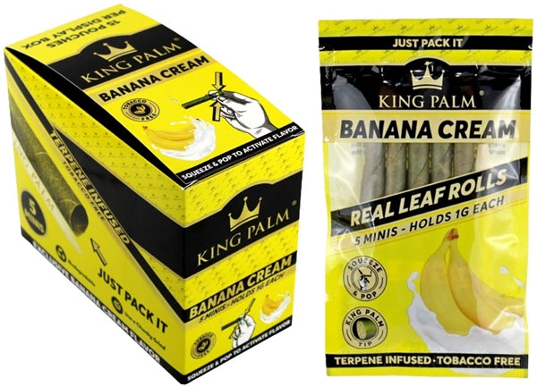 King Palm Natural Leaf Rolls - Minis 5x15 - Banana Cream