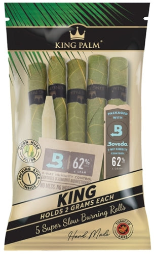 King Palm Natural Leaf Rolls - King Size -5 per-15 Units