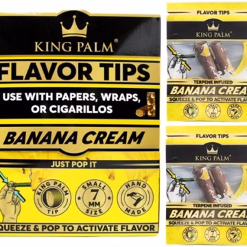 King Palm 7mm Flavor Tips - Banana Cream 50pk