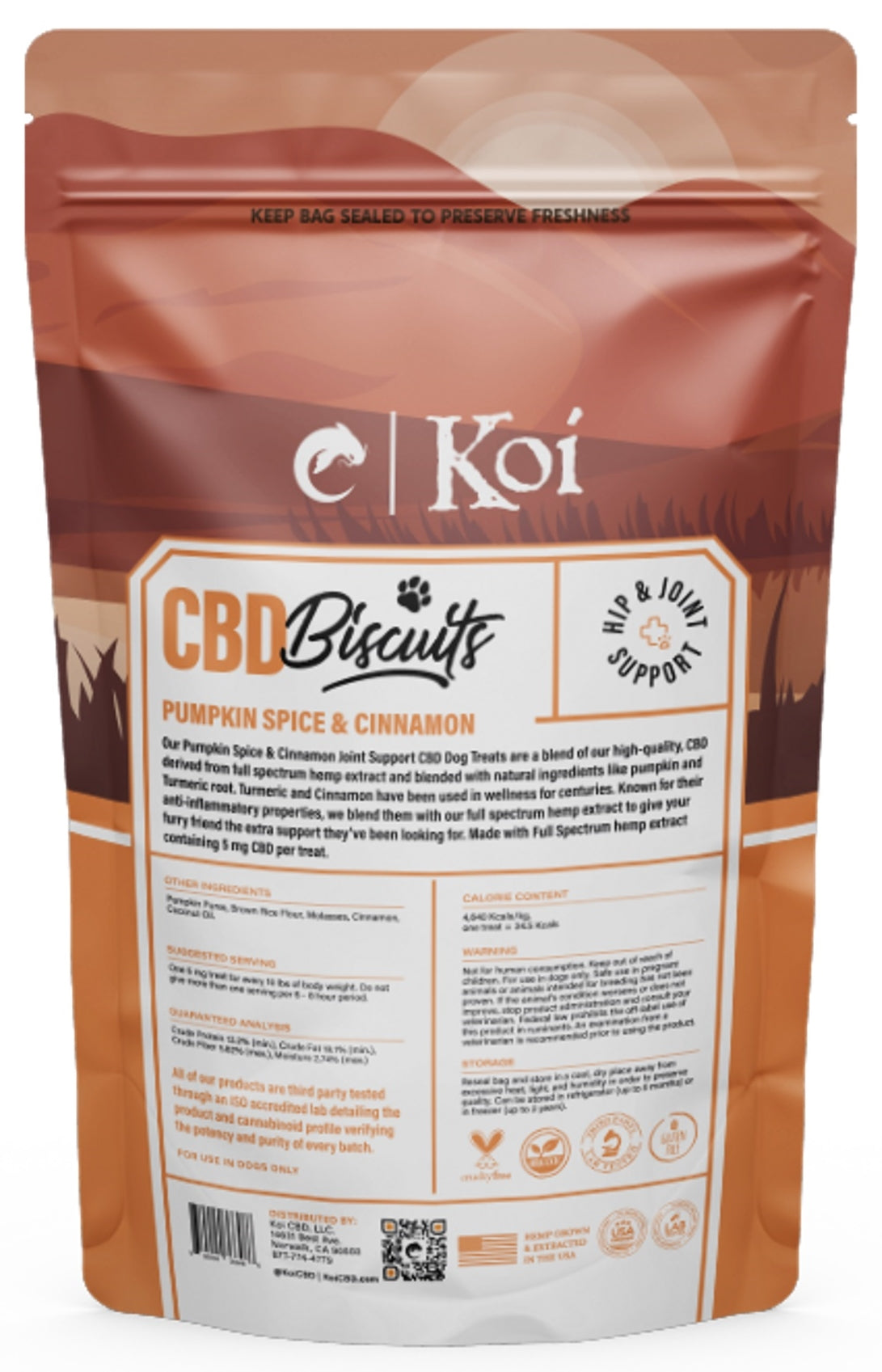 Koi CBD Dog Biscuits - Joint Support - Pumpkin Spice & Cinnamon