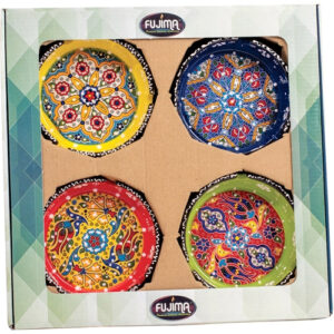 Handpainted Ceramic Ashtray 4pk Set