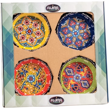 Handpainted Ceramic Ashtray 4pk Set